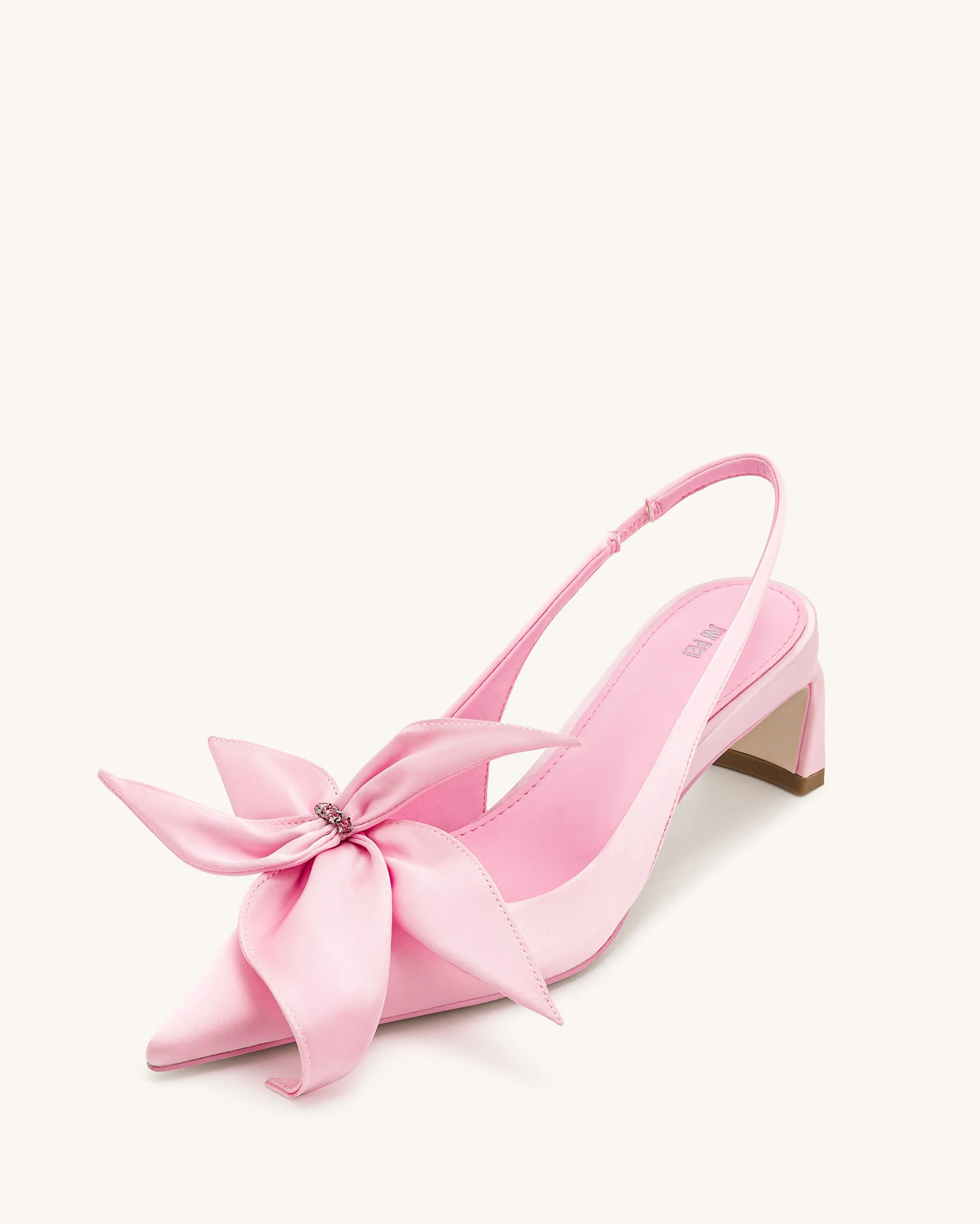 Queena Floral Appliques Slingback Pumps - Pink - Image 5
