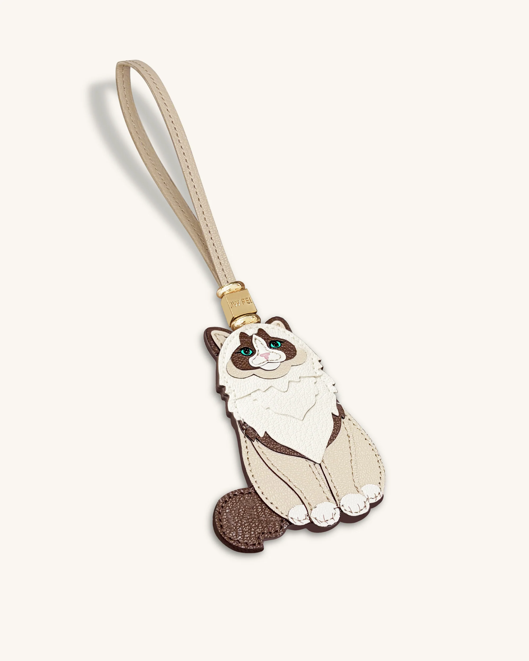 Ragdoll Cat Bag Charm - Beige - Image 3
