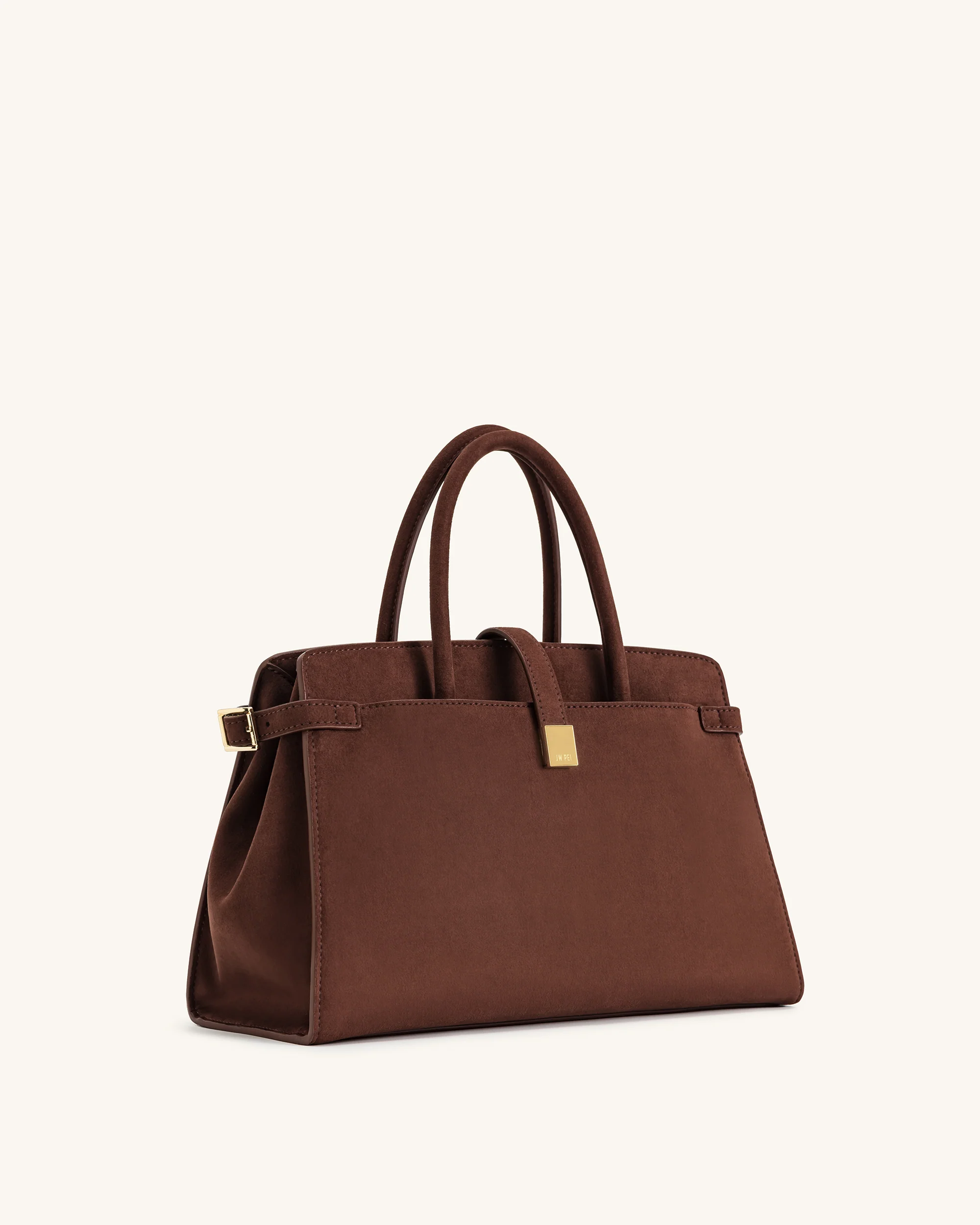 Saige Faux Suede Tote Bag - Brown - Image 2