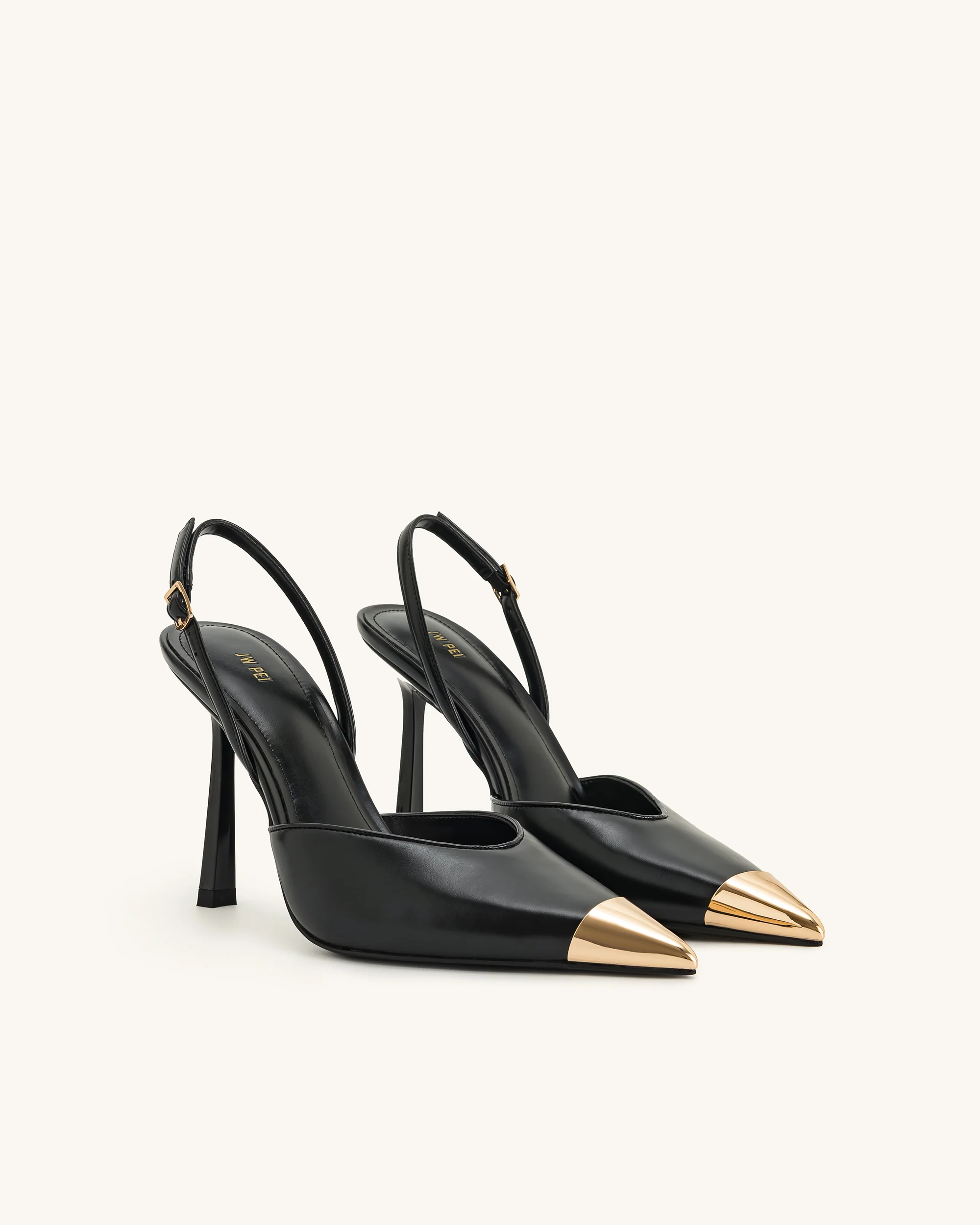 Savannah Gold Tipped Slingback Pumps - Black - Image 3