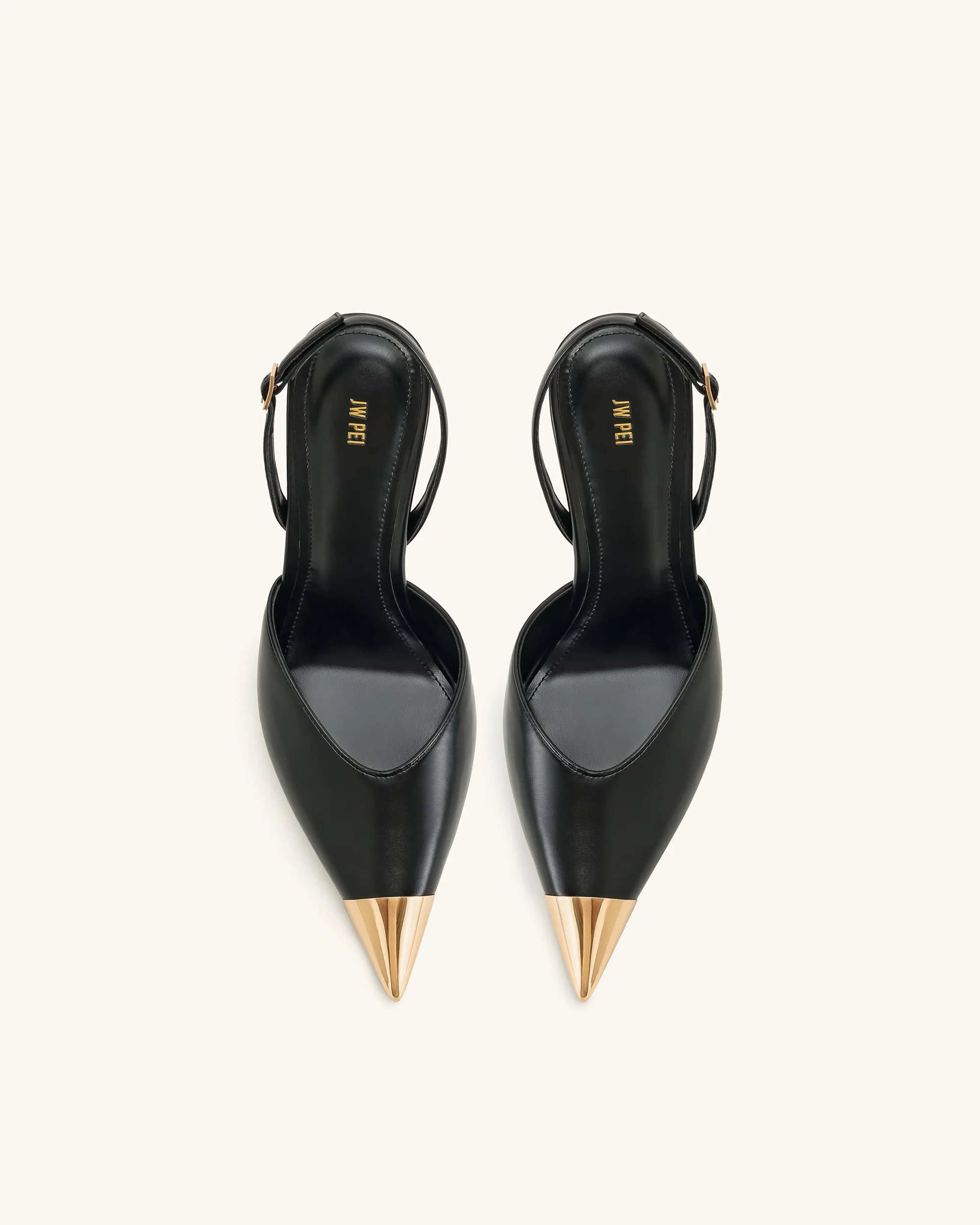 Savannah Gold Tipped Slingback Pumps - Black - Image 4