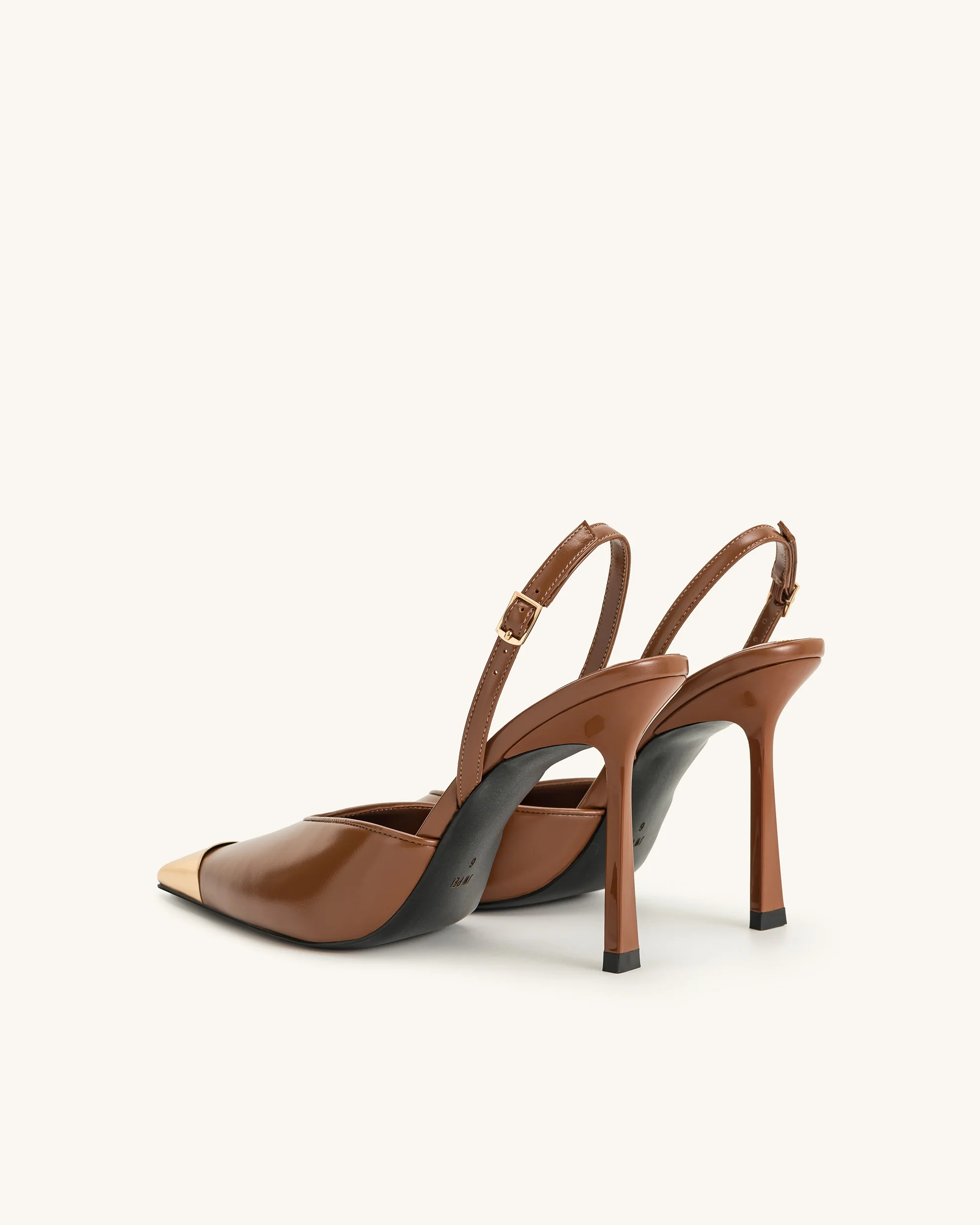 Savannah Gold Tipped Slingback Pumps - Brown - Image 5