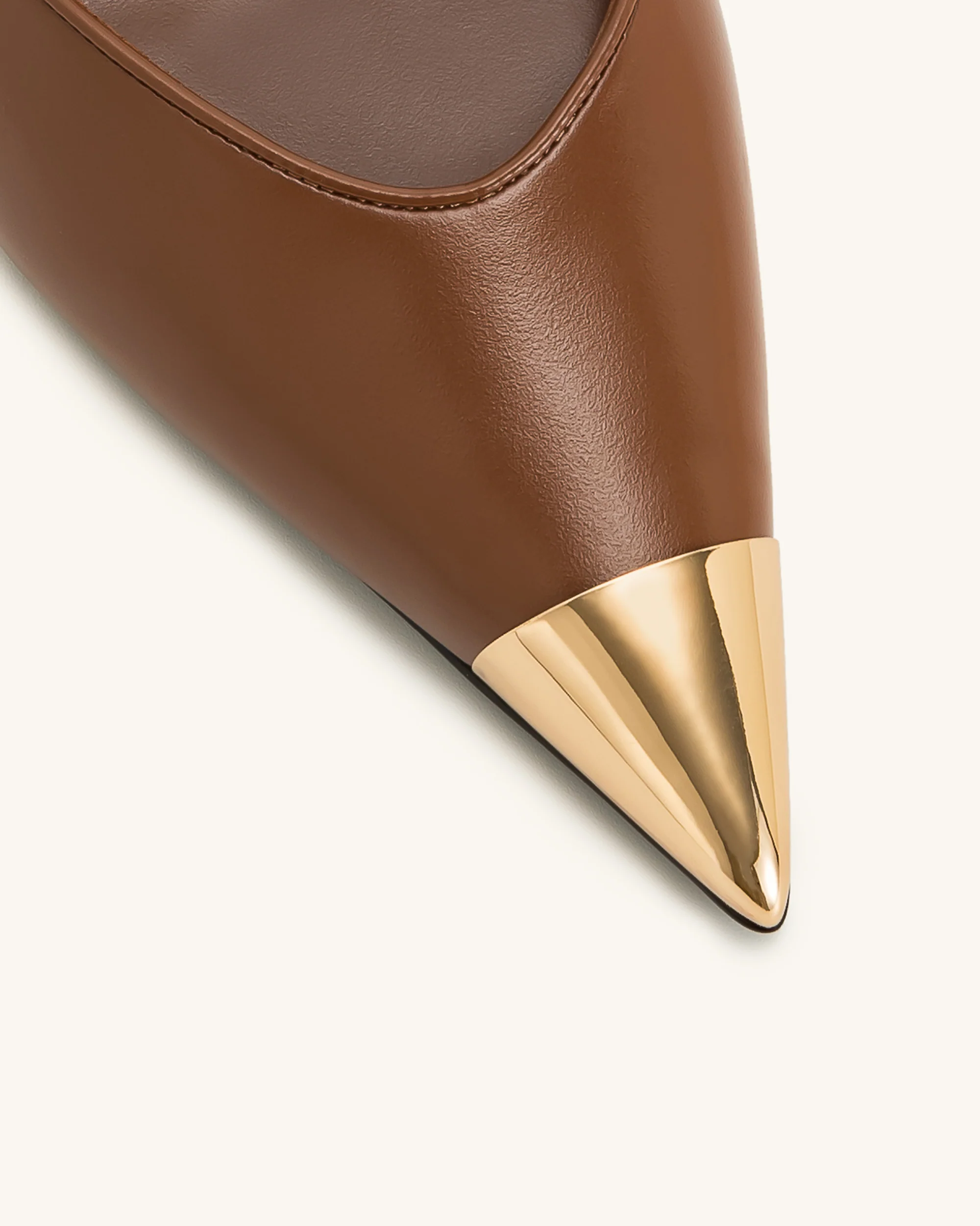 Savannah Gold Tipped Slingback Pumps - Brown - Image 6