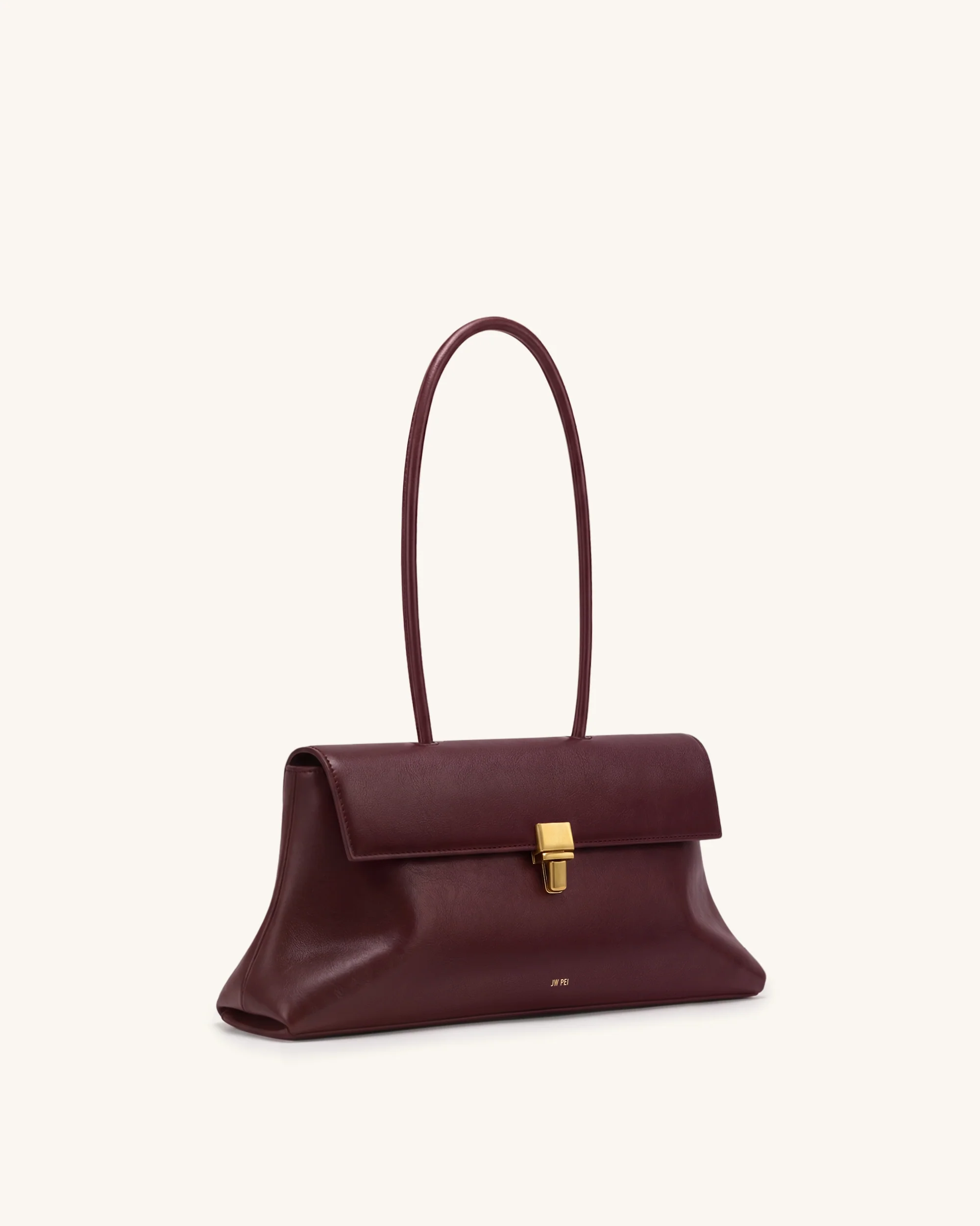 Selene Lock Flap Shoulder Bag - Burgundy - Image 2