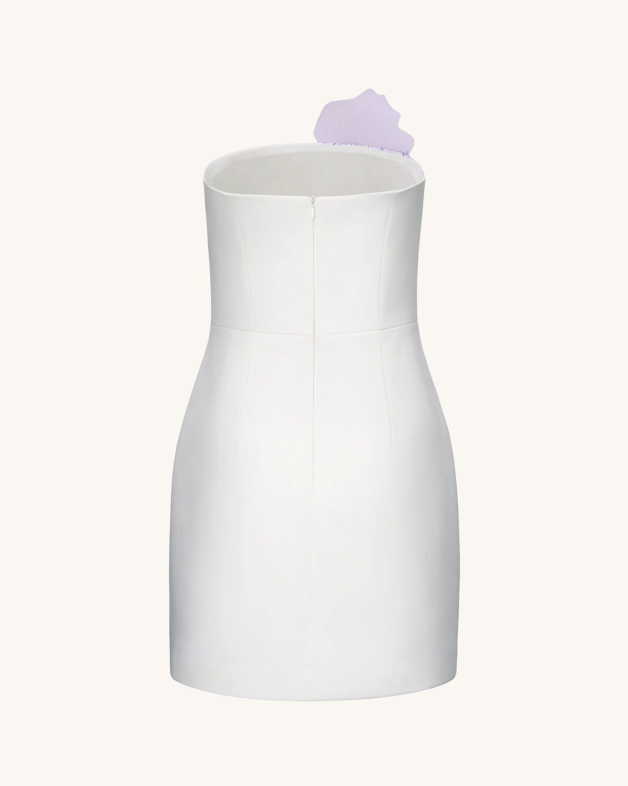 Slipper Orchid Appliqué Mini Dress - White - Image 6