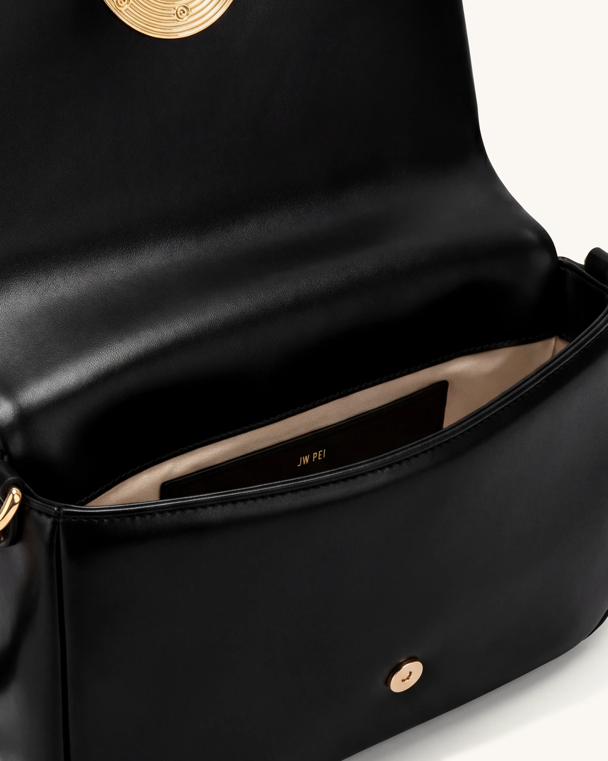 Sofia Ruched Shoulder Bag - Black - Image 4