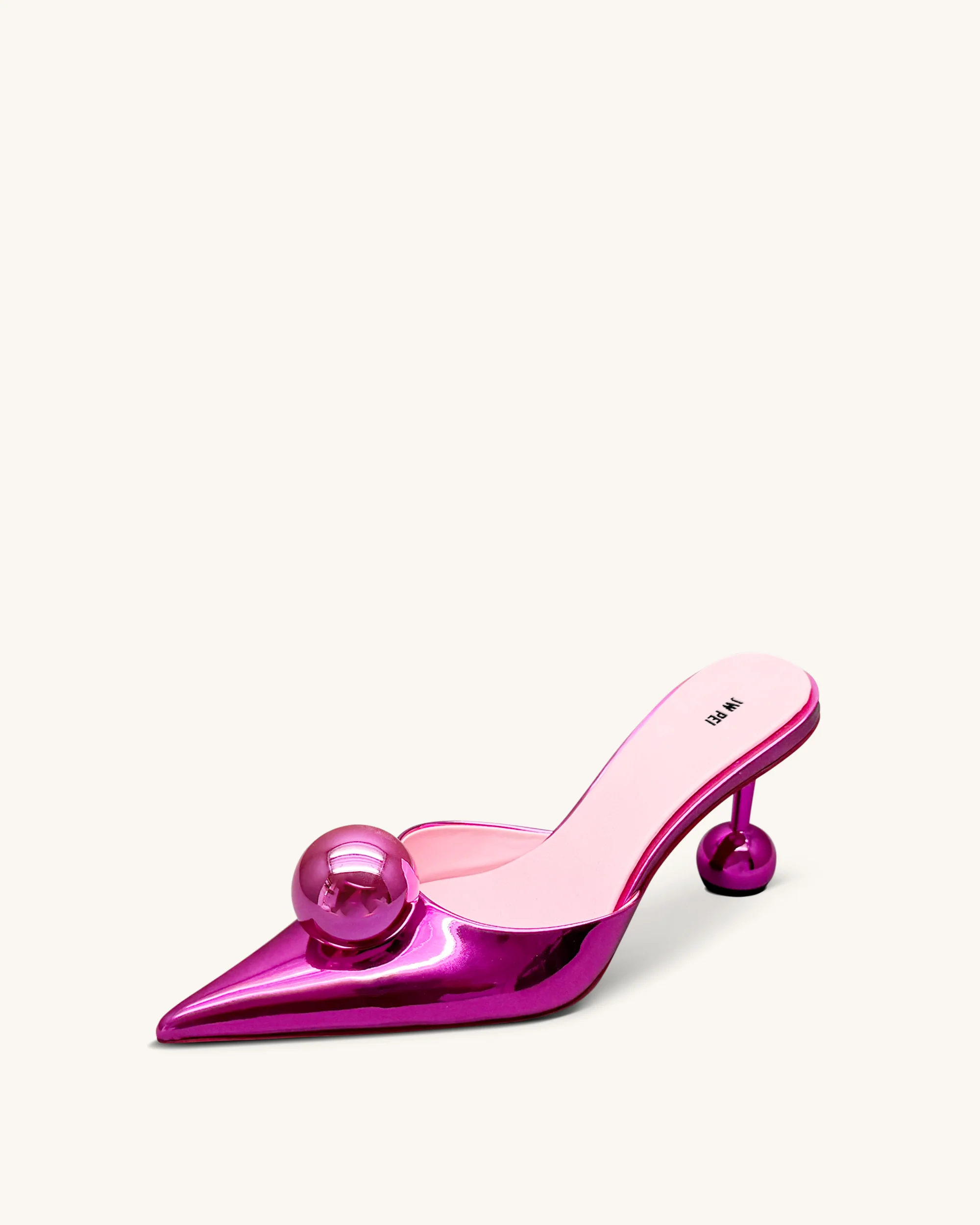 Sofia Sphere Heel Mules - Rose Red - Image 4