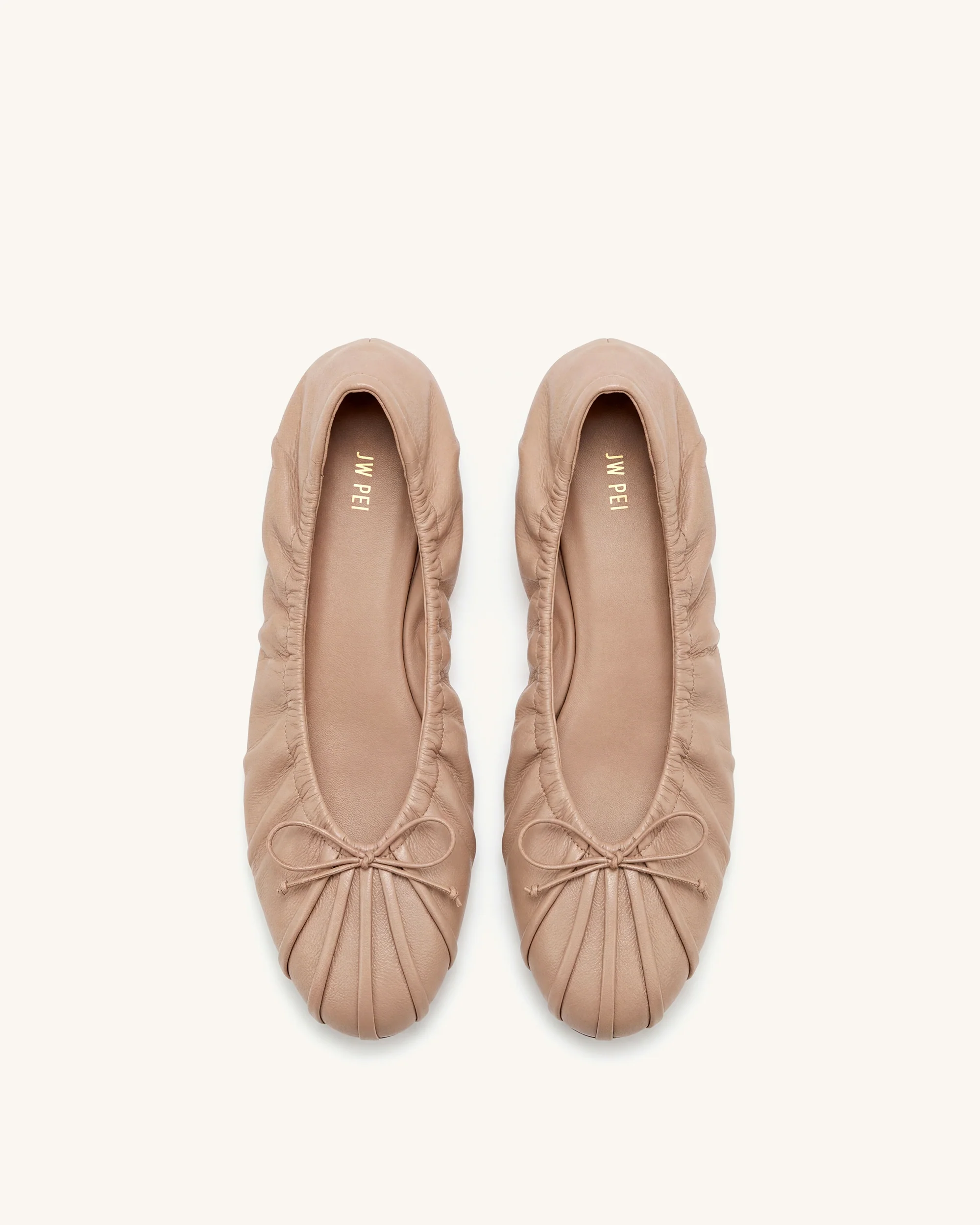 Solenne Ruched Drawstring Ballet Flats - Khaki - Image 2