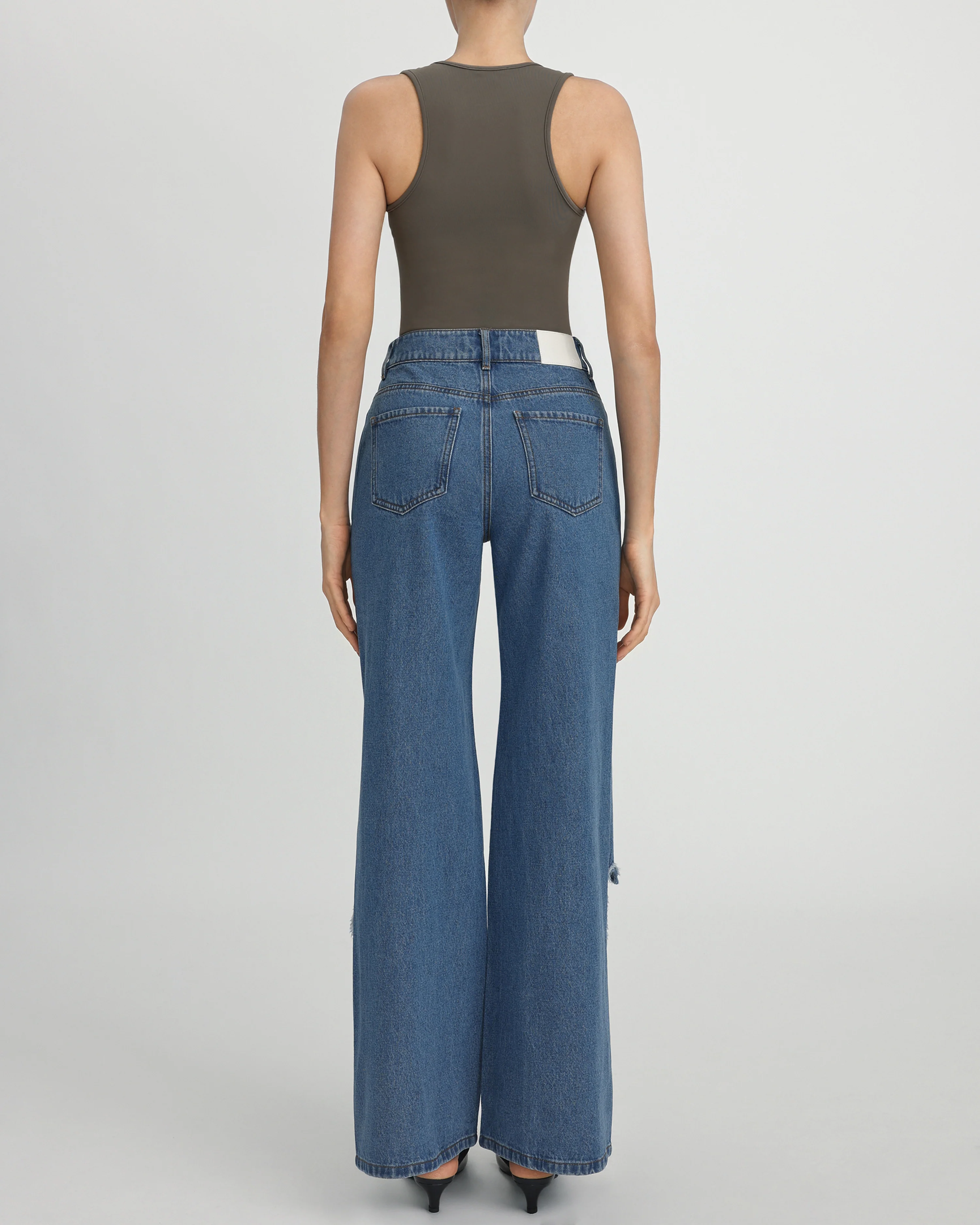 Sophia Embellished Heart Cut-Out Denim Jeans - Medium Blue - Image 4