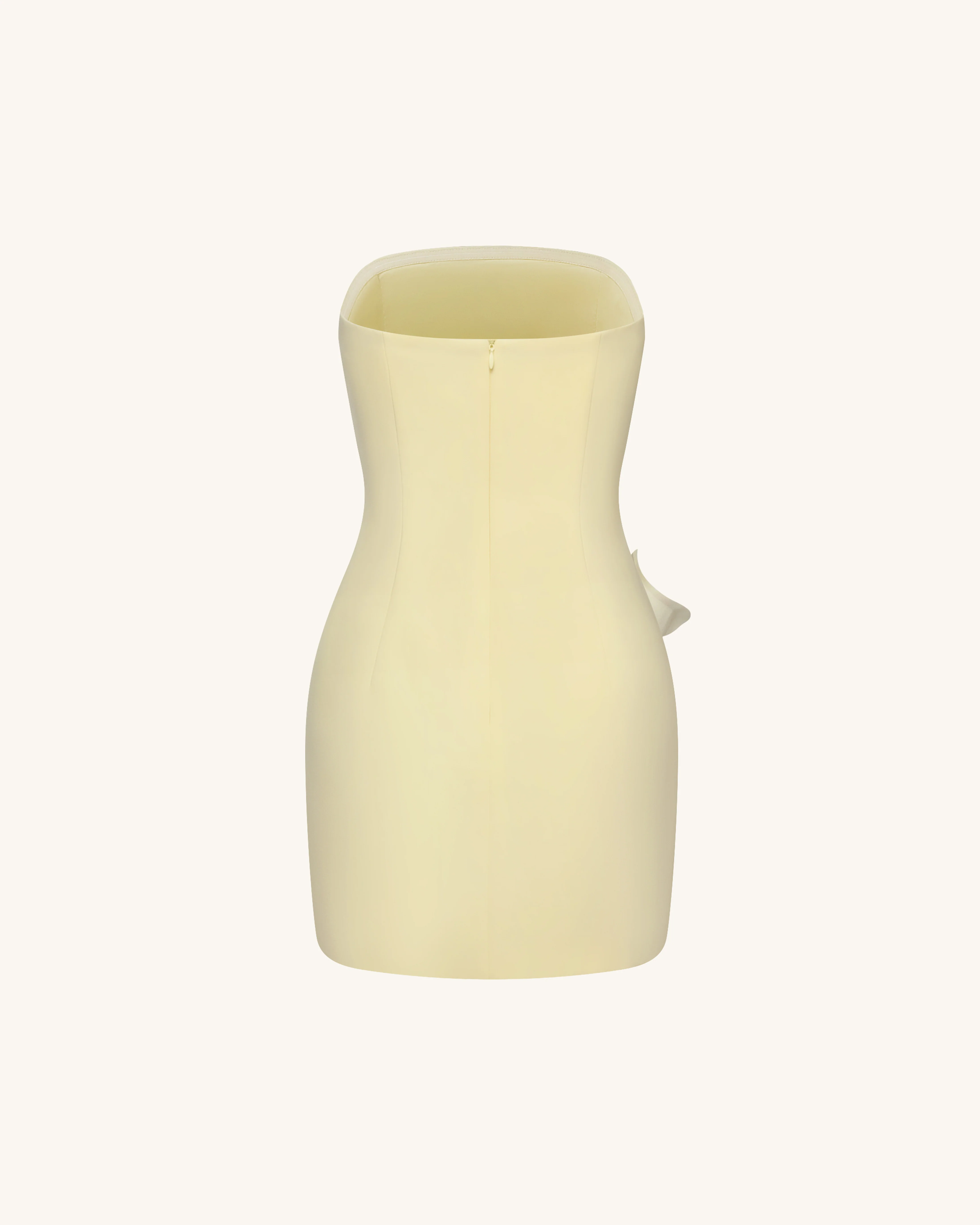 Strapless Floral Appliqué Dress - Yellow - Image 4