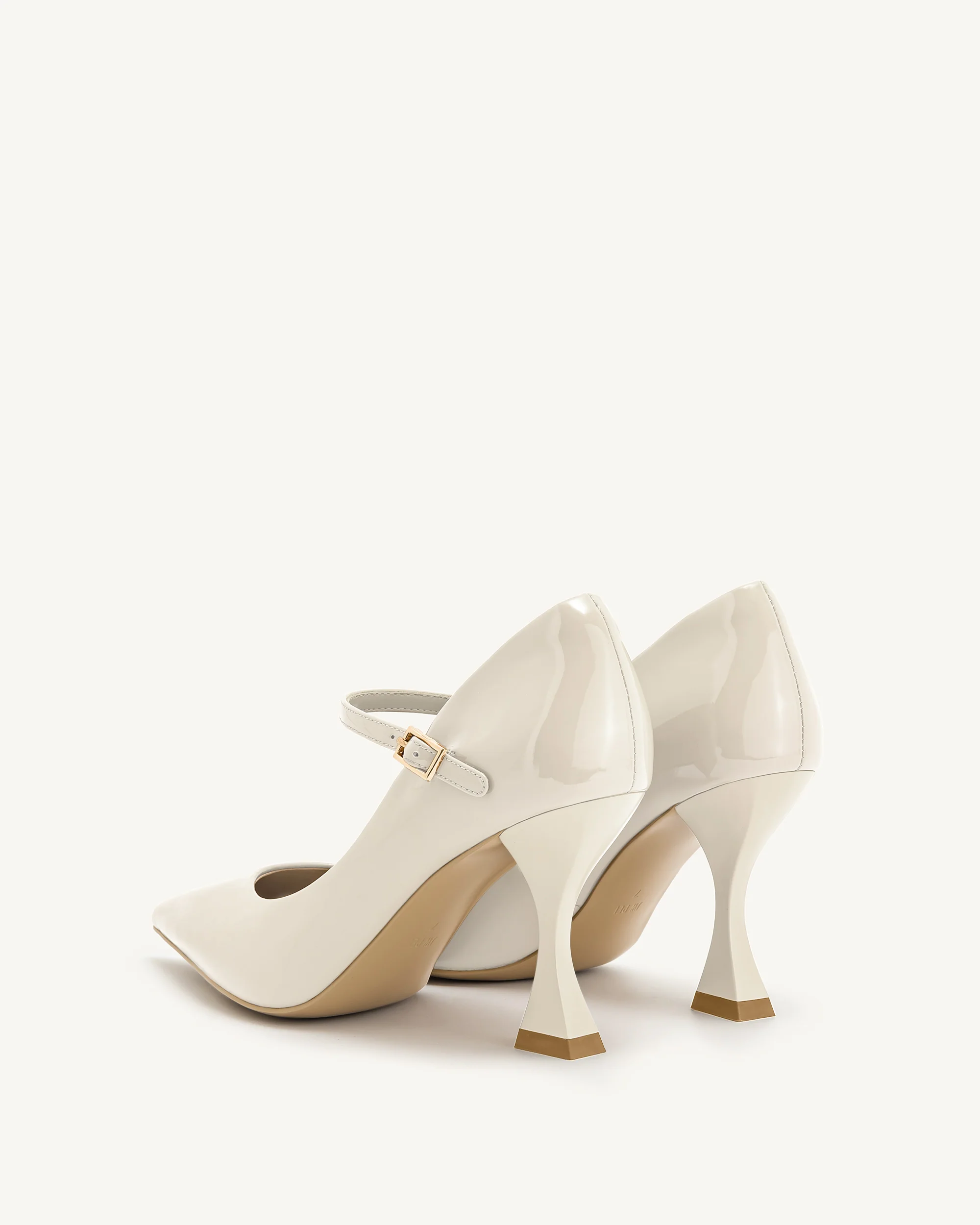 Thalina Patent Leather Pumps - Beige - Image 5