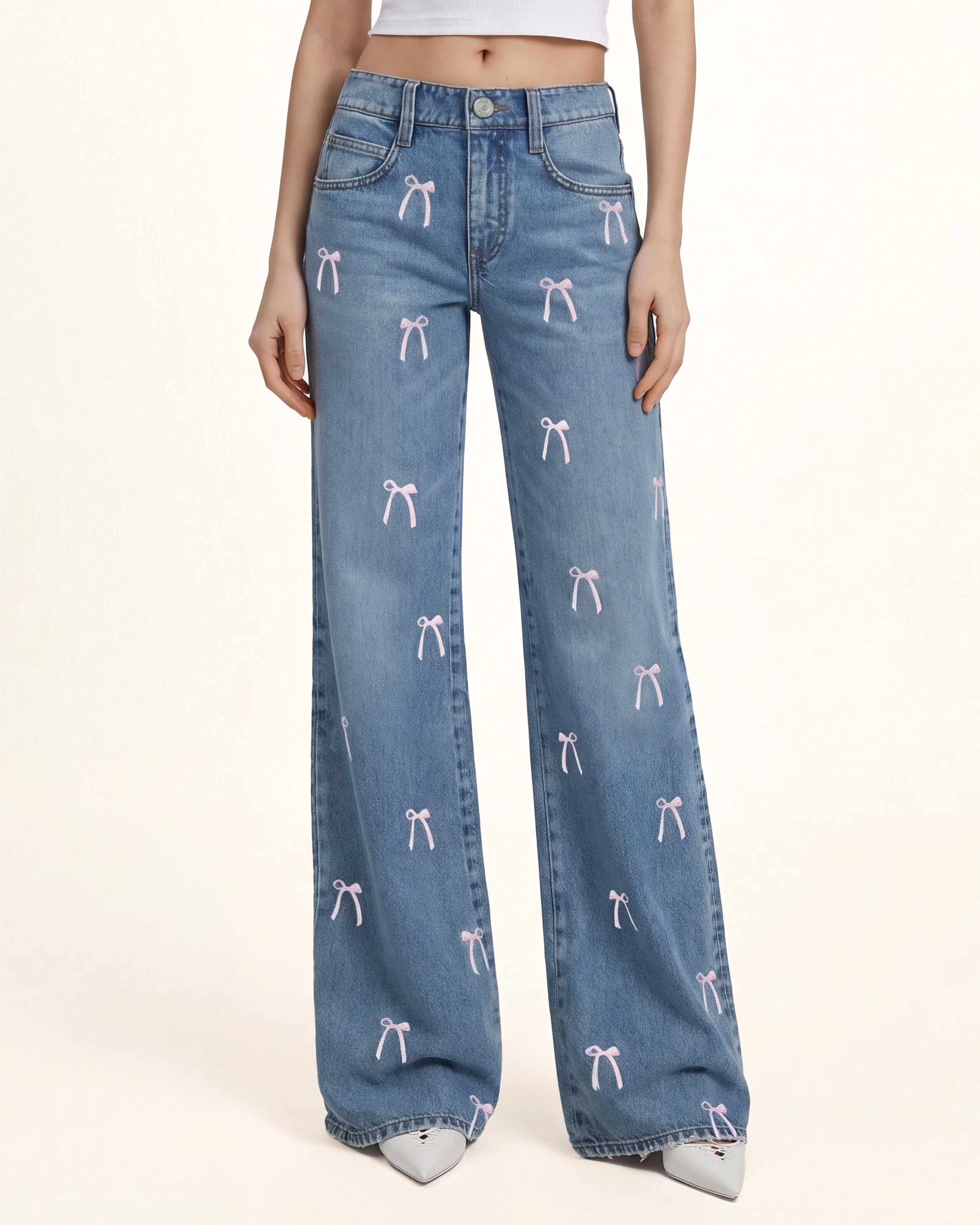 The Daydreamer Pastel Bow-Knot  Jeans - Dancing in The Moonlight