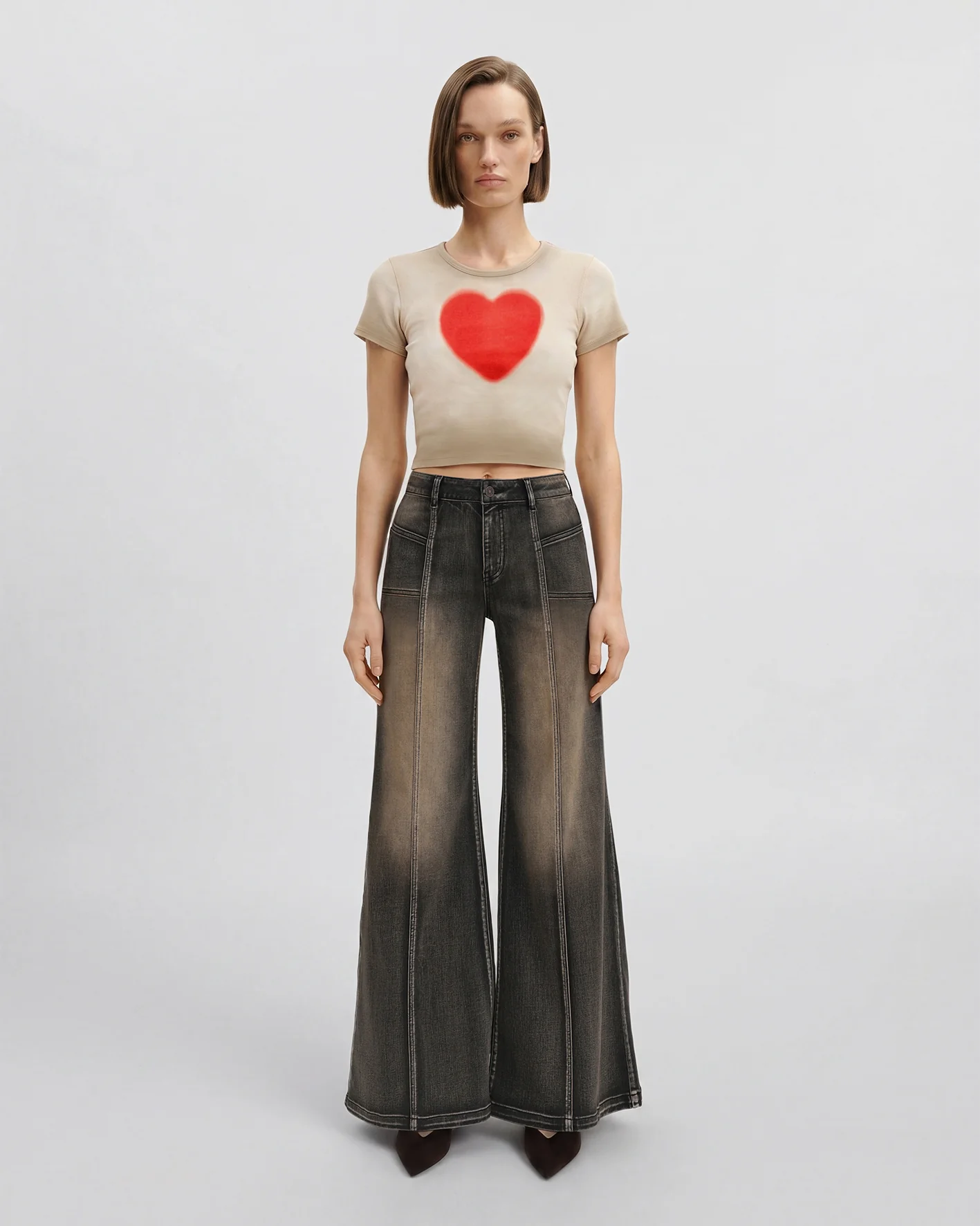 The Shrunken Faded Love T-shirt - Dirty Oat