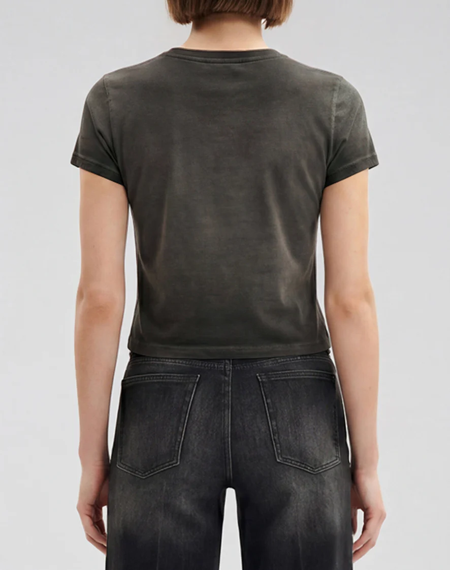 The Shrunken Faded Love T-shirt - Washed Black - Image 3