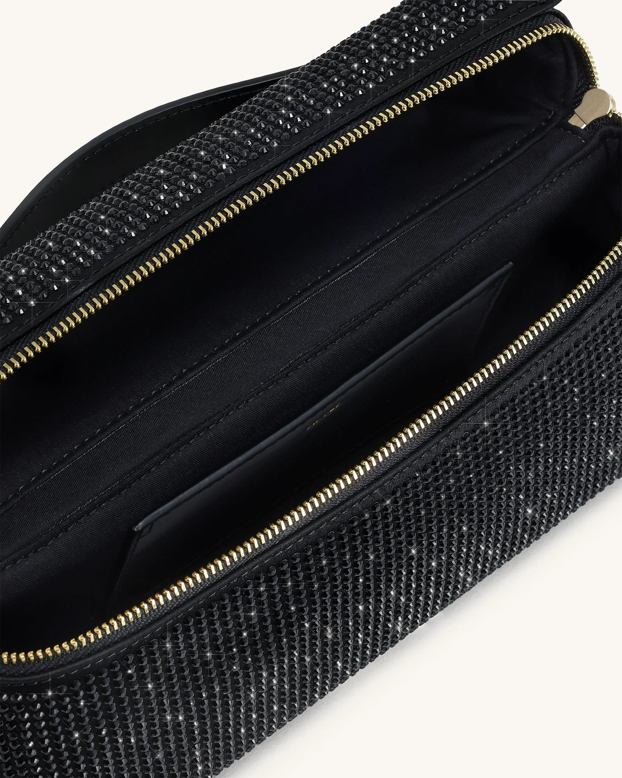 Thea Artificial Crystal Top Handle Bag - Black - Image 4