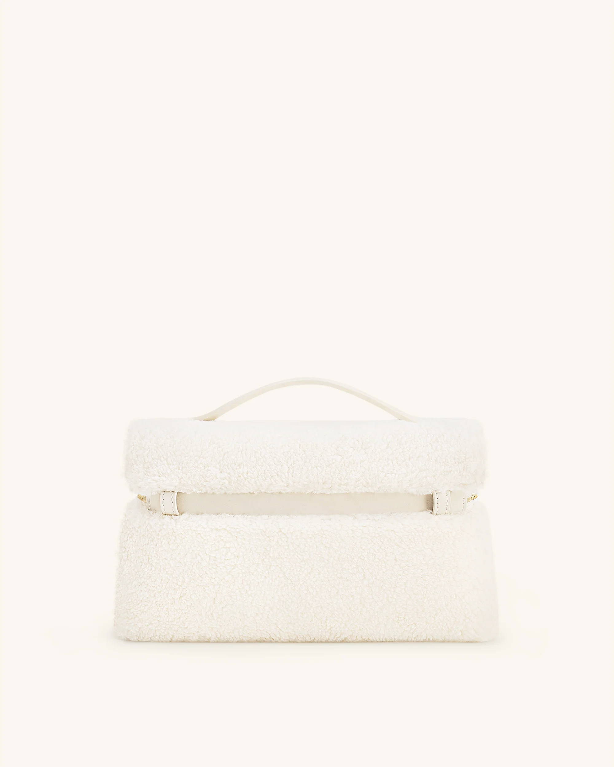 Thea Faux Fur Top Handle Bag - Cream - Image 3