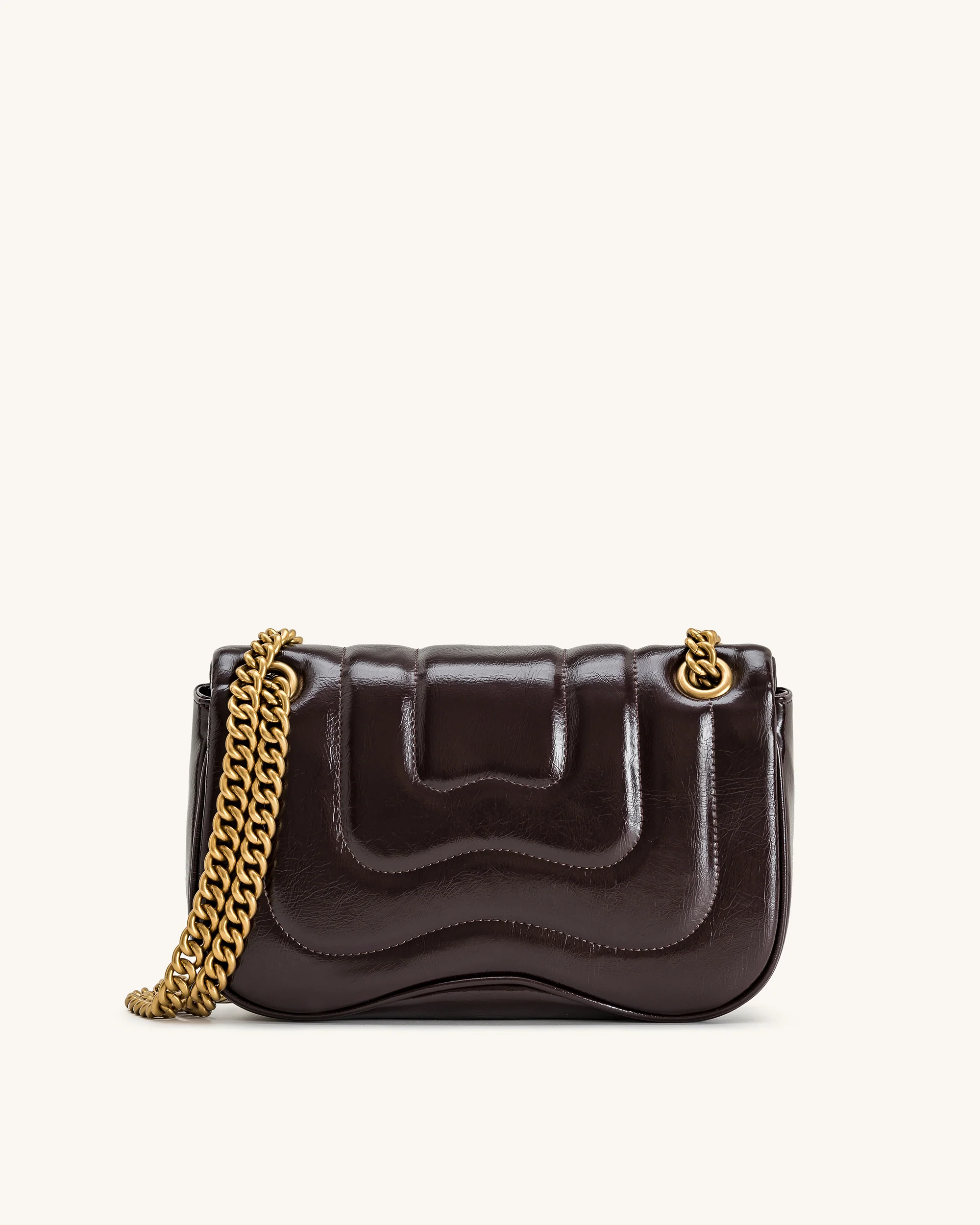 Tina Quilted Chain Crossbody - Deep Claret Brown - Image 3