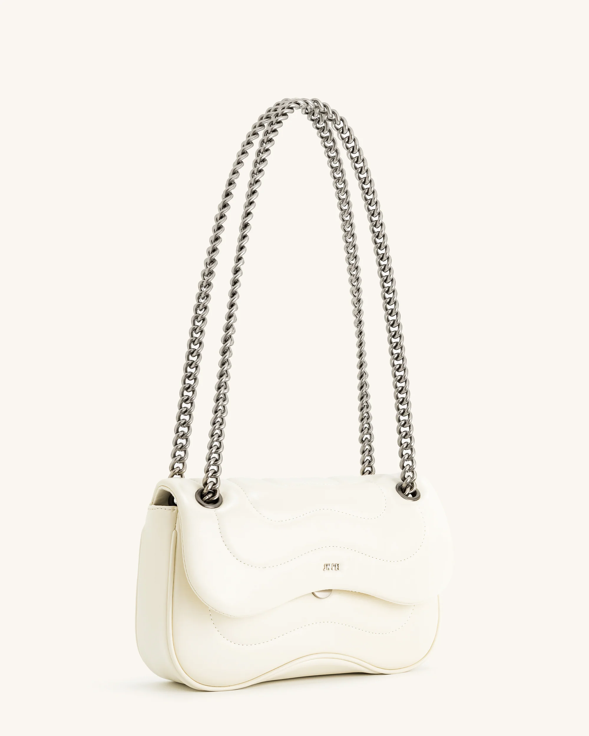Tina Quilted Chain Crossbody - Ivory - Image 2