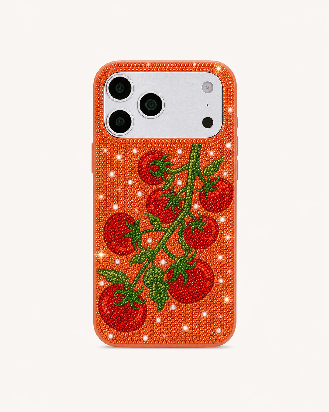 Tomato Vine Artificial Crystal Phone Case - Orange