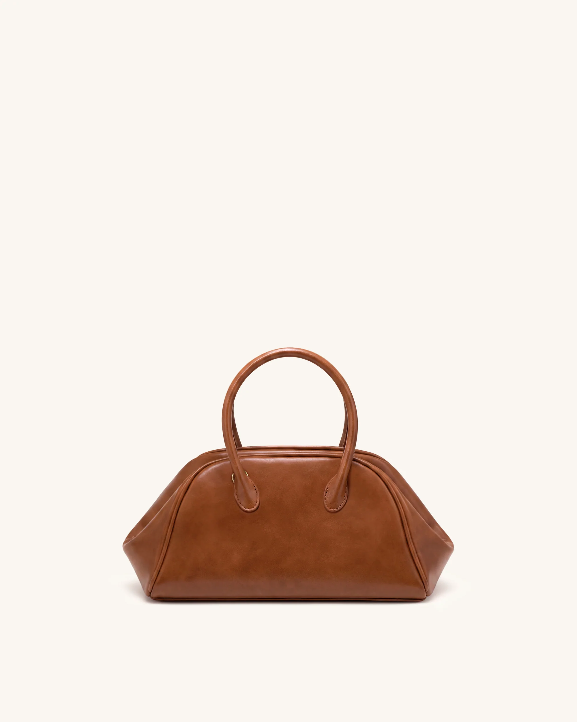 Veda Vintage Finish Bowler Bag - Saddle Brown - Image 3