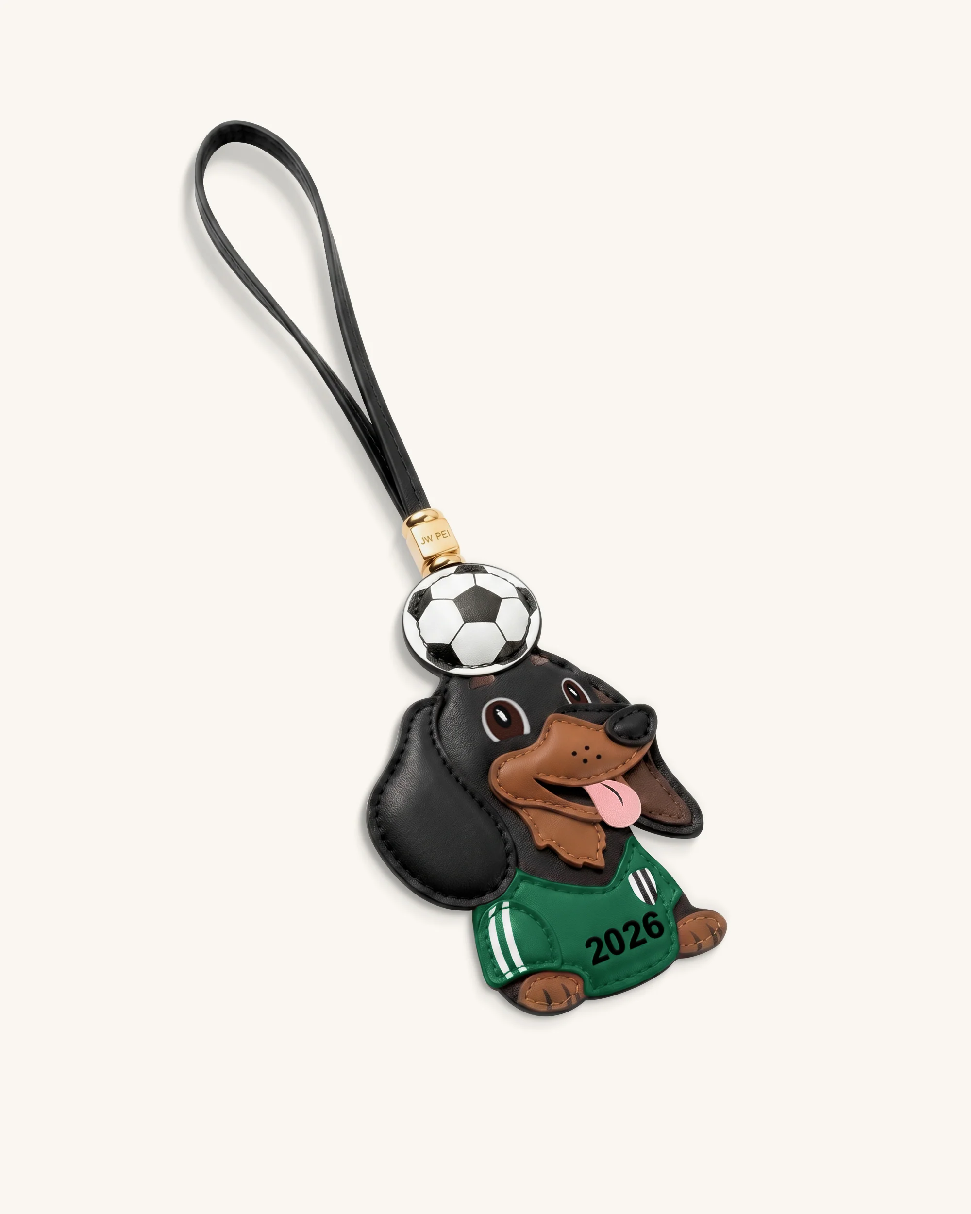 World Cup Dachshund Soccer Ball Bag Charm - Green - Image 3