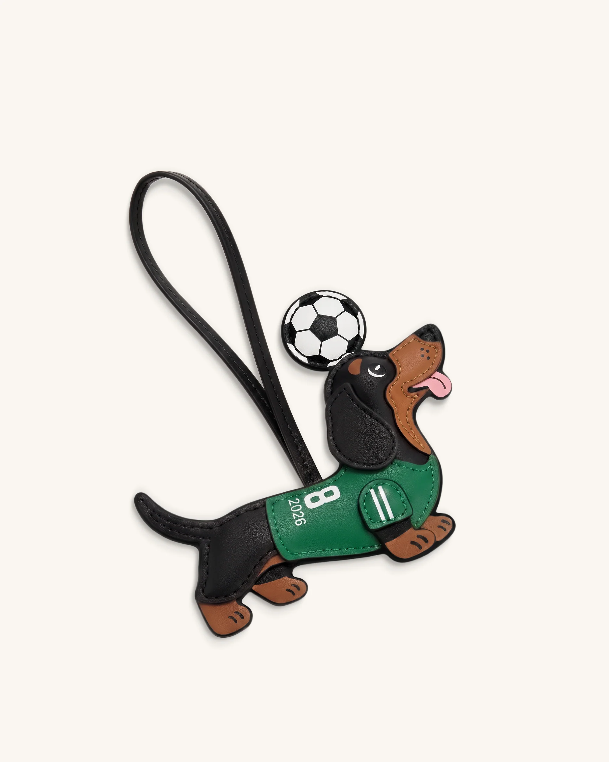 World Cup Dachshund Soccer Jersey Bag Charm - Green - Image 3