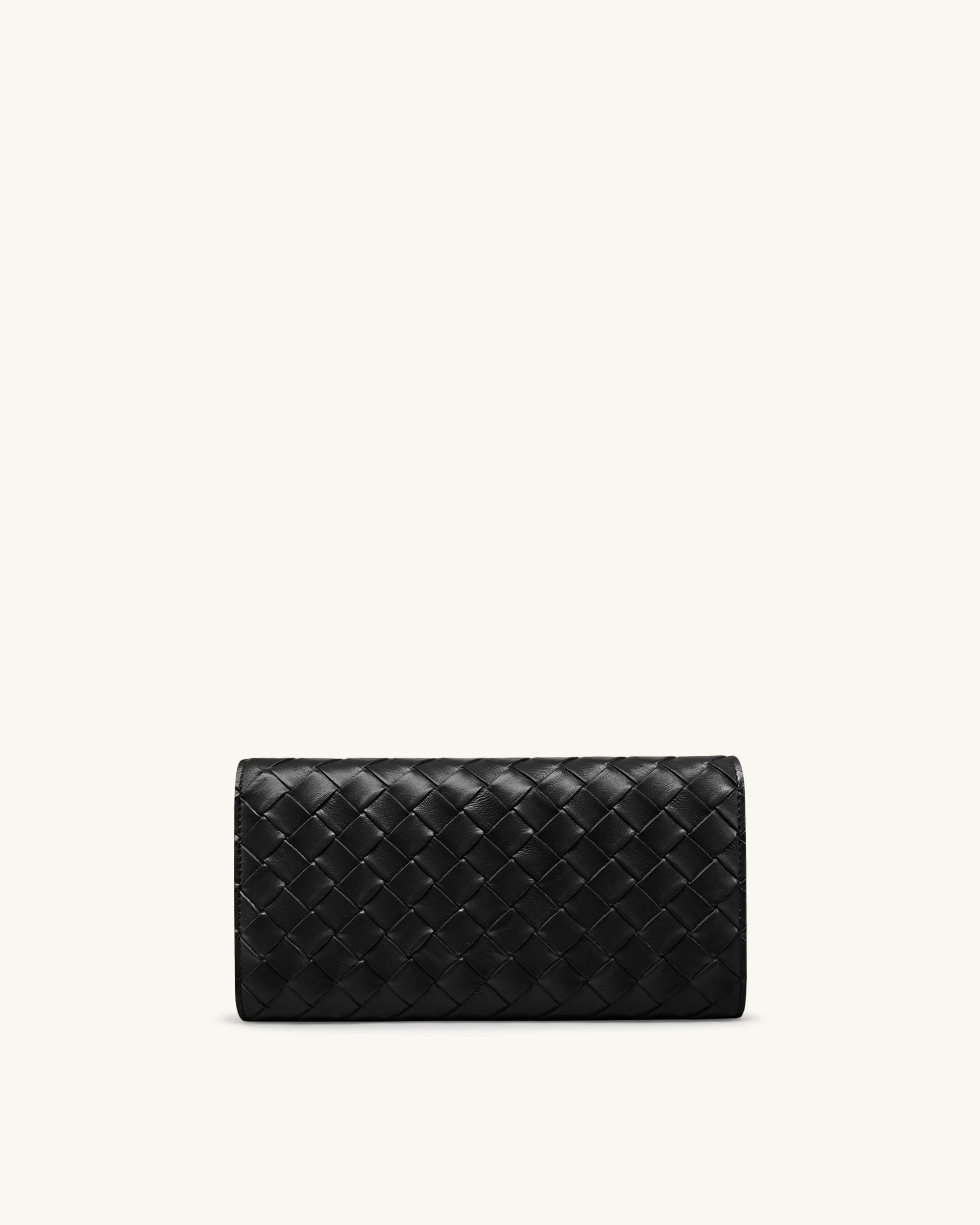 Woven Texture Flap Wallet - Black - Image 3