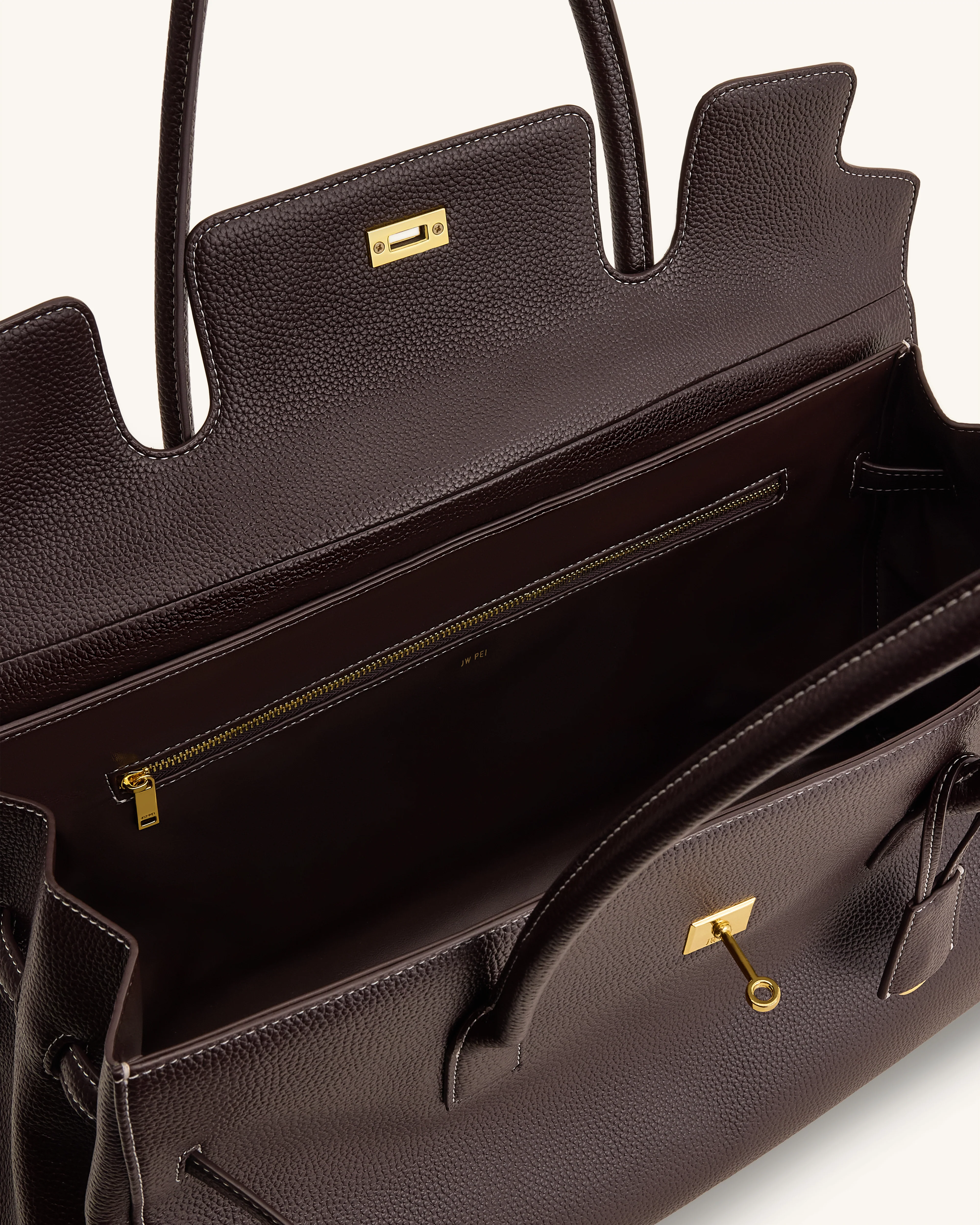 Yara Large Shoulder Bag - Dark Brown - Image 4