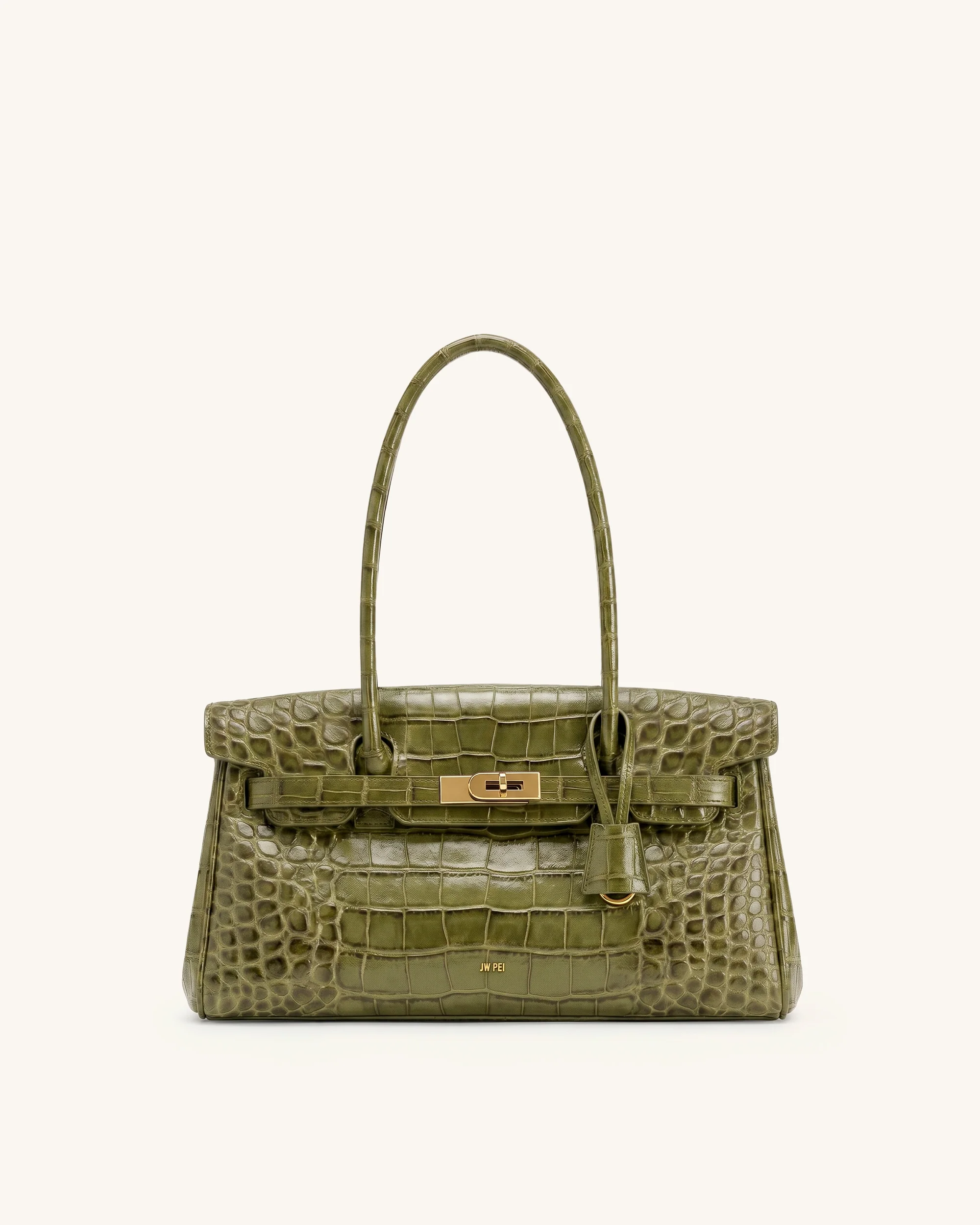 Yara Shoulder Bag - Grass Green Croc
