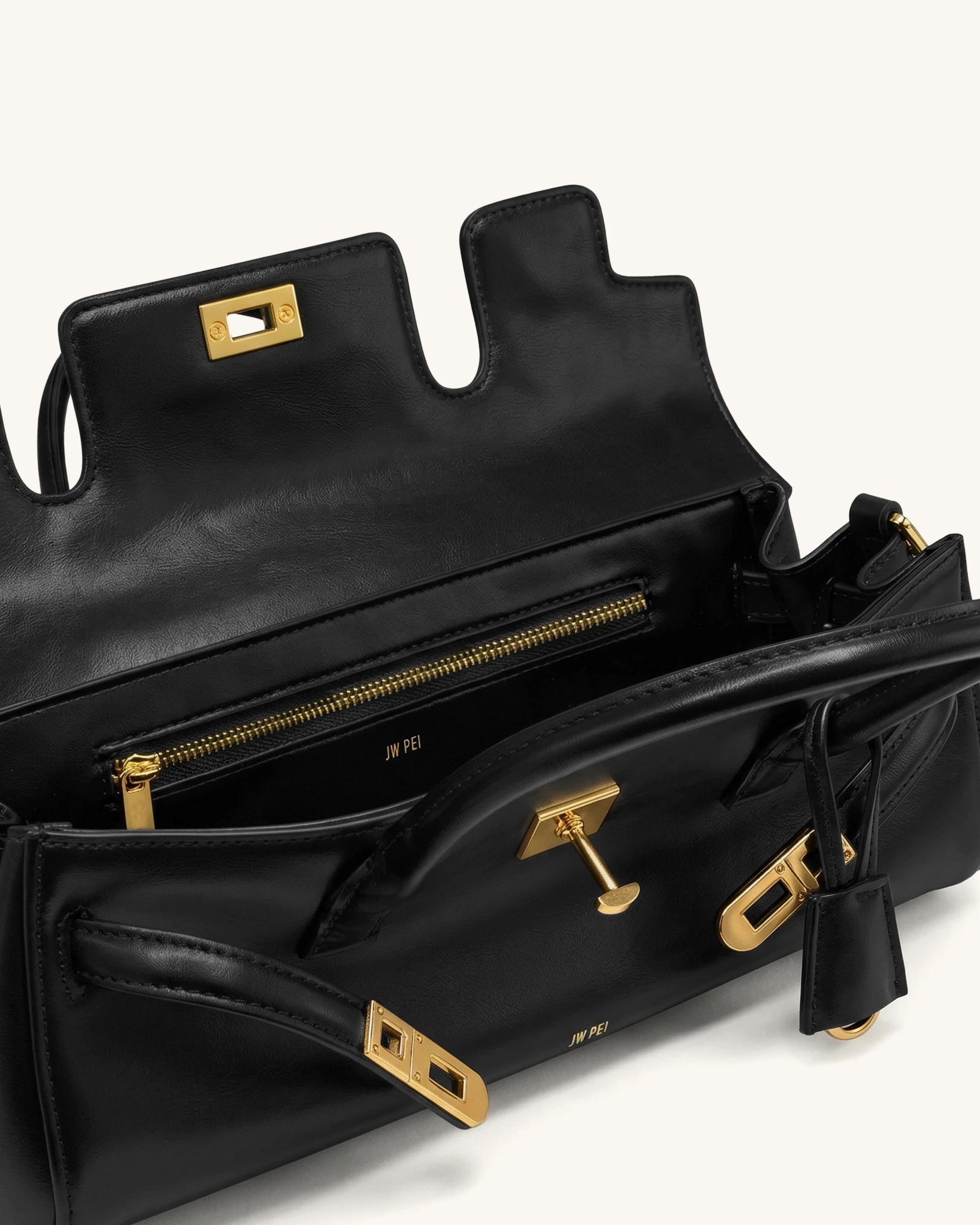 Yara Small Top Handle Shoulder Bag - Black - Image 4