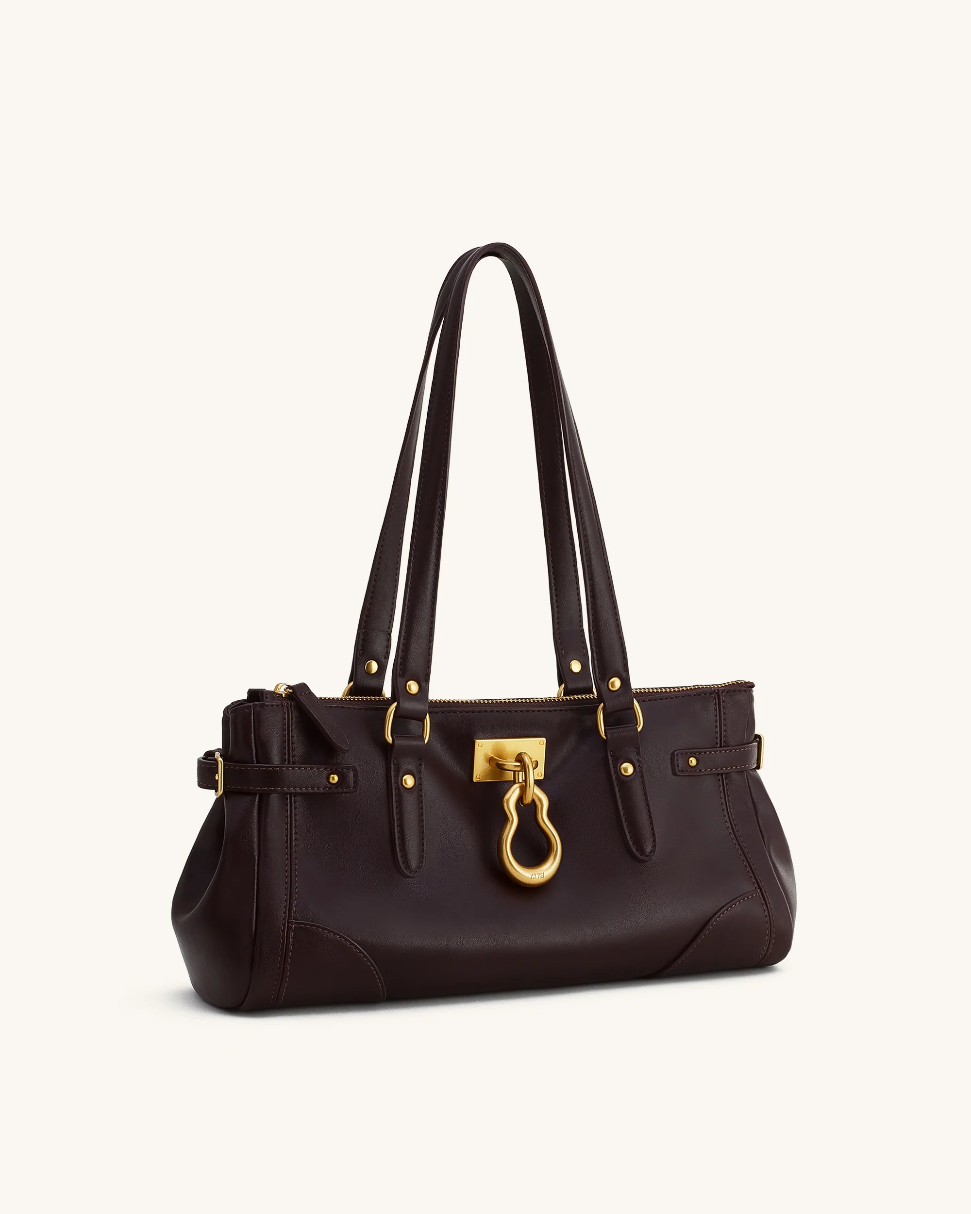 Yvette Elongated Tote Bag - Dark Brown - Image 2