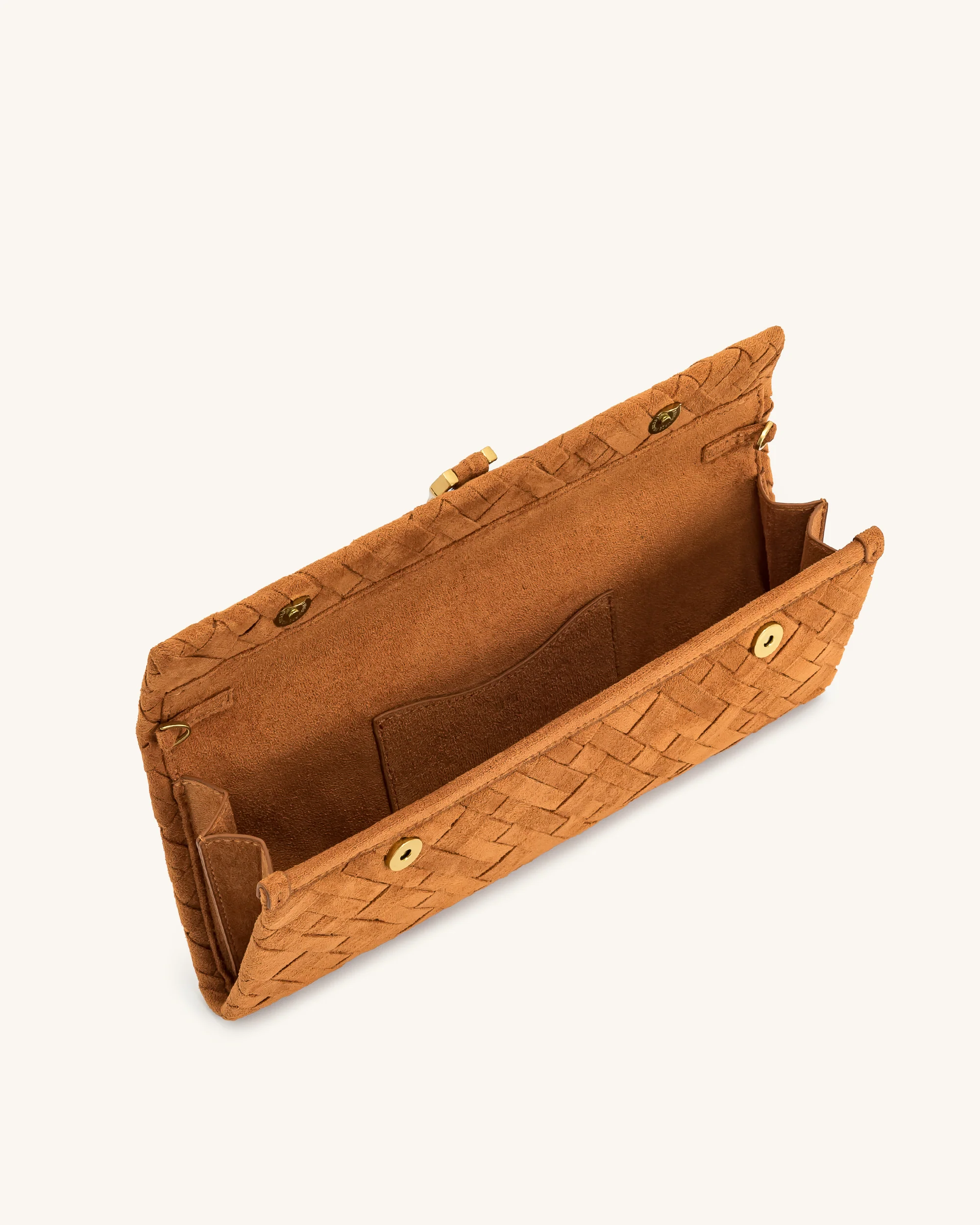 Zaria Woven Clutch - Brown - Image 4