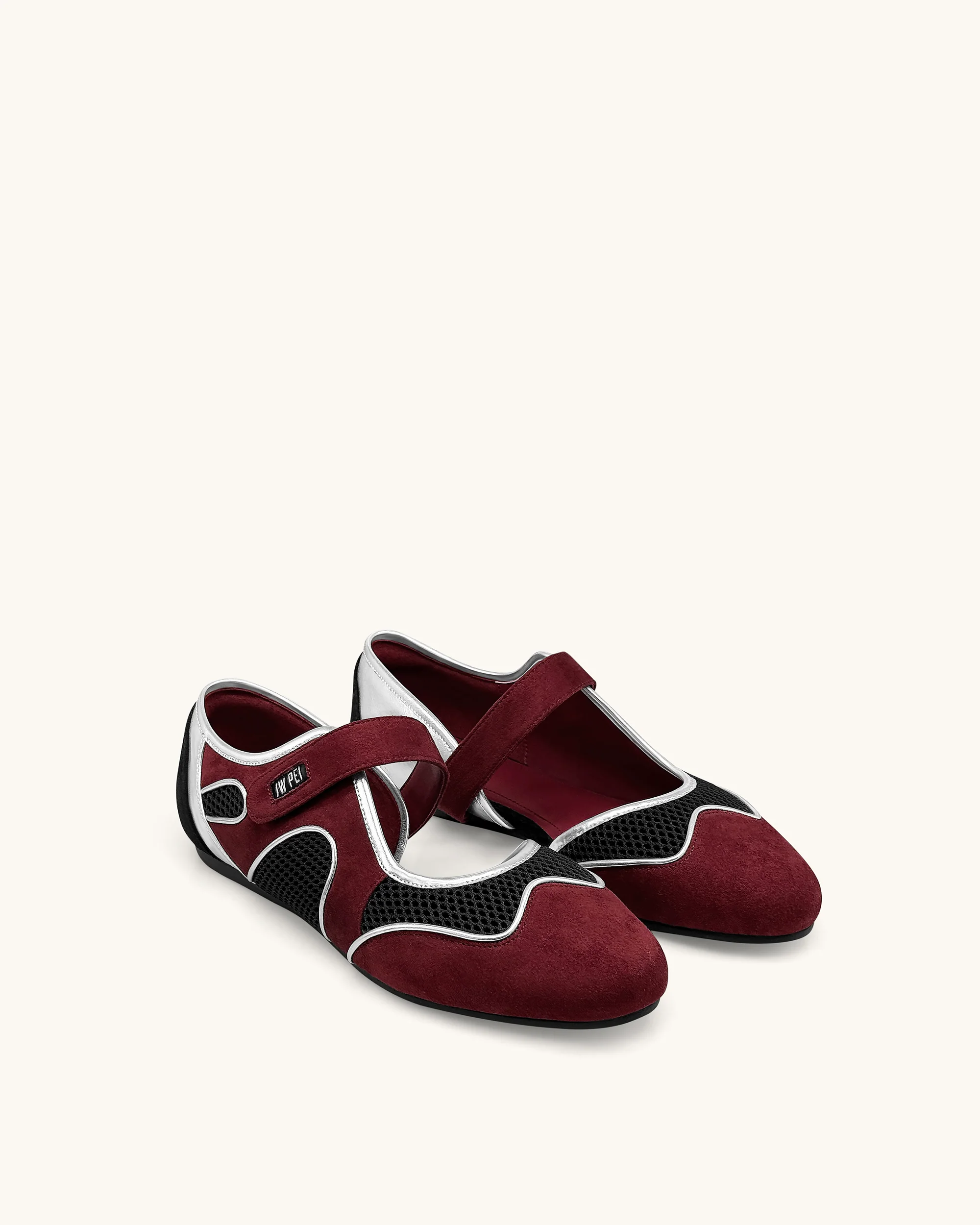 Zoe Mary Janes Flats – Burgundy Black - Image 2