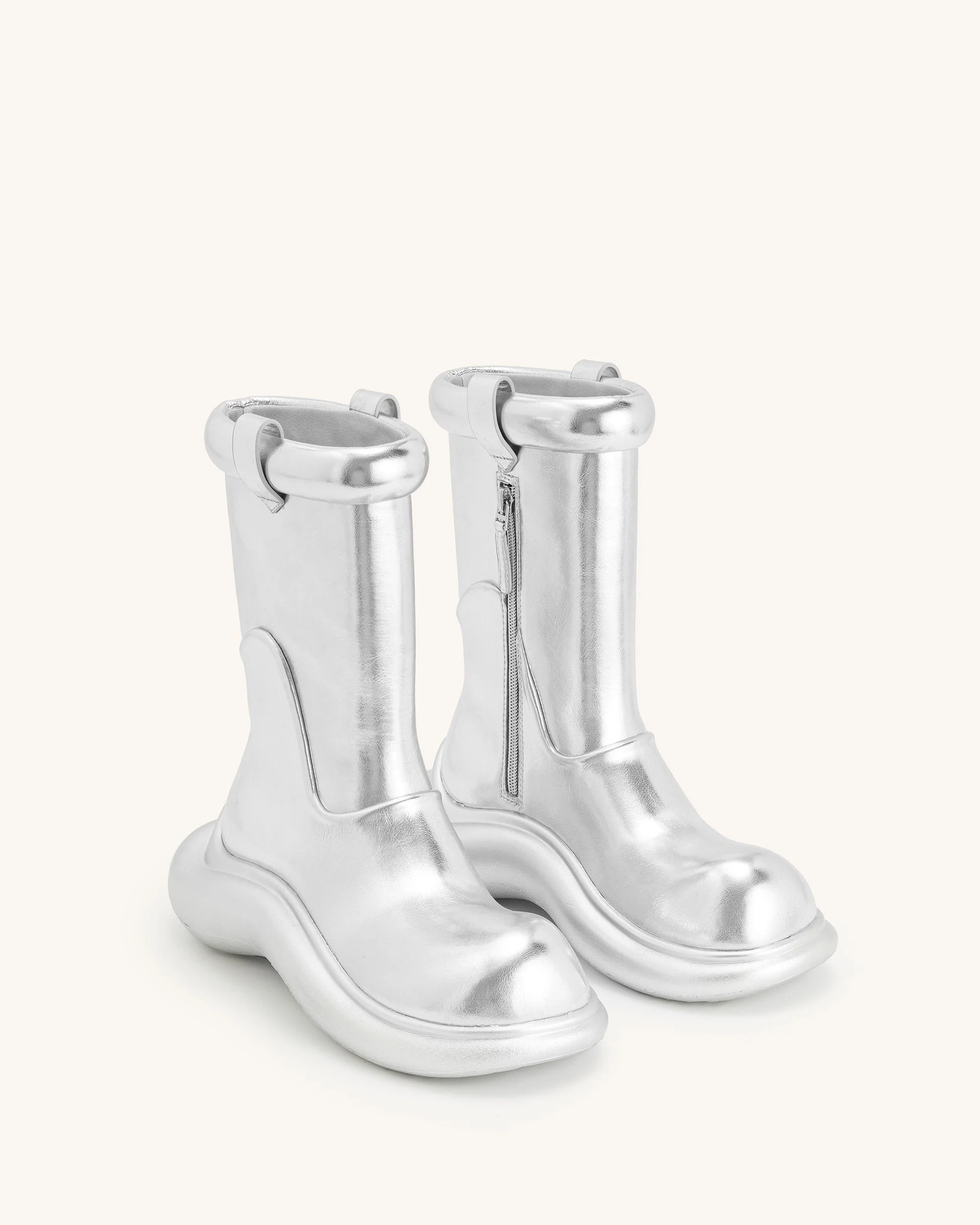 Zoie Metallic Rain Boot - Silver - Image 3