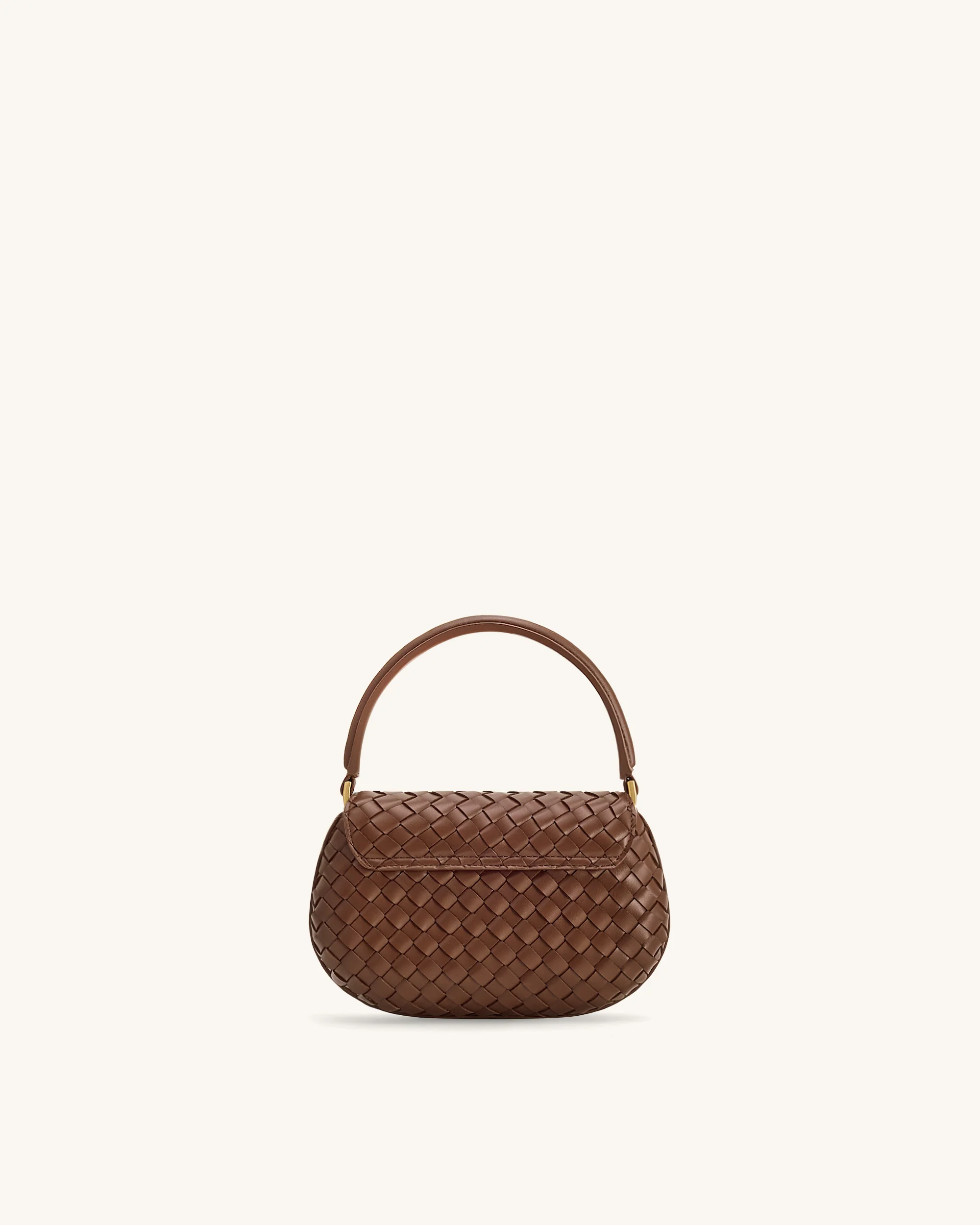 Zuri Hand Woven Round Top Handle Bag - Brown - Image 3